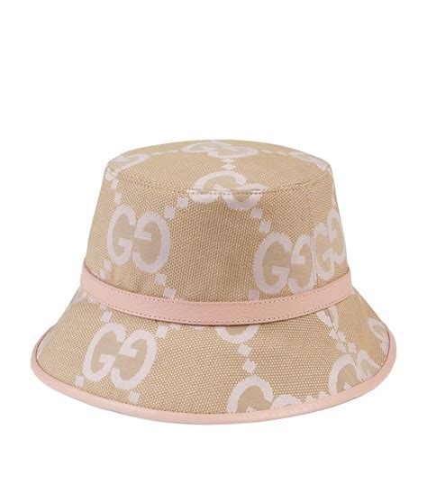 gucci original gg canvas hat pink stripe|Gucci bucket hat price.